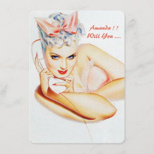 Personalized retro be my bridesmaid/maid of honour invitation