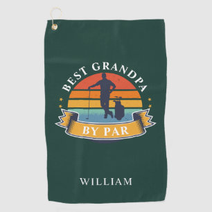 Personalized Retro Best Grandpa By Par Retirement Golf Towel