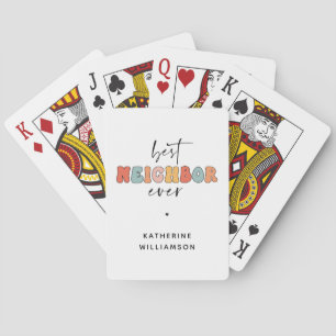 Personalized Retro Best Neighbour Ever Cute Playing Cards