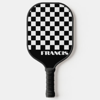 Personalized Retro Black & White Pickleball Paddle