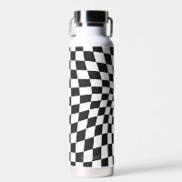 Personalized Retro Black White Wavy Chequered