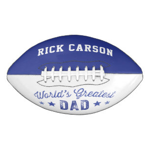 Personalized Retro Blue World's Greatest Dad Football