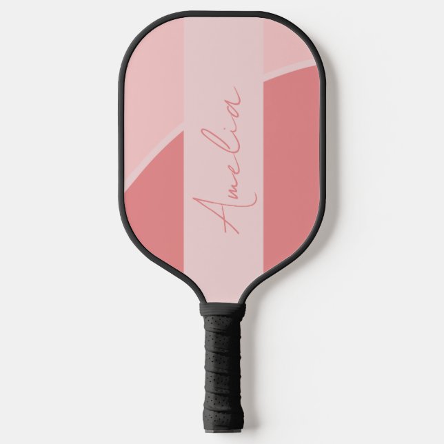 Personalized Retro Blush Pink Pickleball Paddle (Front)
