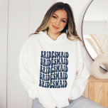 Personalized Retro Boho Navy Blue Bachelorette Hoodie<br><div class="desc">This unique sweatshirt is perfect for any bachelorette party theme, and can be customized with your own personalized text or graphics. Plus, it's a great way to show off your personality and style on your big day. This unique sweatshirt is perfect for any bachelorette party theme, and can be customized...</div>