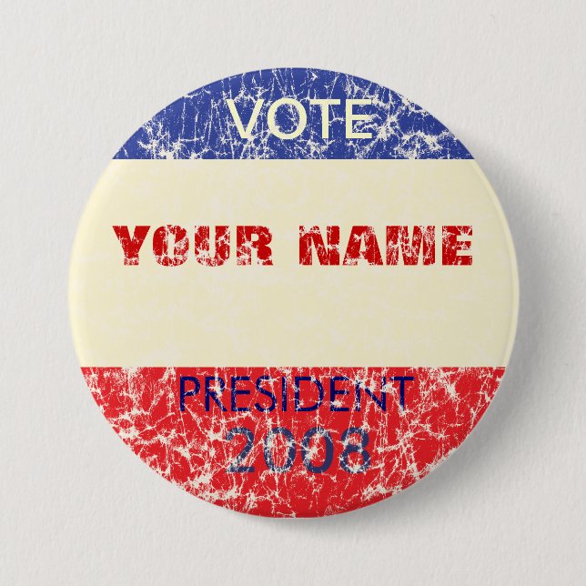 Personalized Retro Campaign Button (Front)