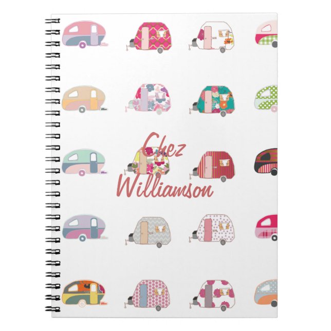 Personalized Retro Caravans Notebook (Front)