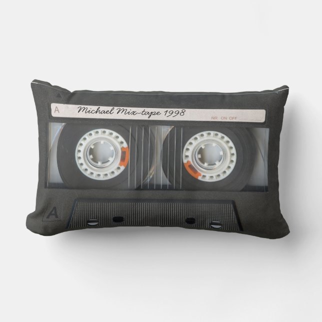 Personalized retro Cassette mix-tape Lumbar Pillow (Front)