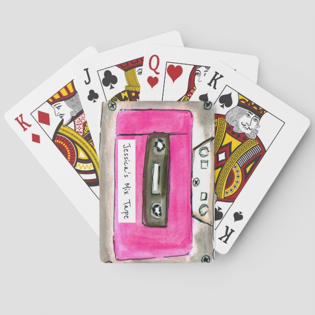 Personalized retro cassette tape playing cards (Back)
