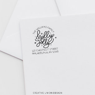 Personalized Retro Christmas Return Address Label Self-inking Stamp