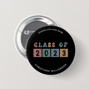 Personalized Retro Class of 2023 Graduation Cute 2 Inch Round Button