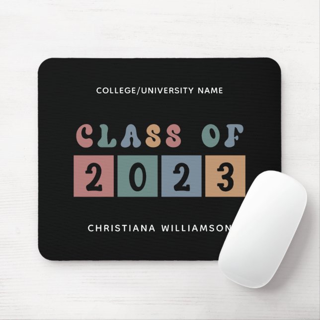Personalized Retro Class of 2023 Graduation Cute Mouse Pad (With Mouse)