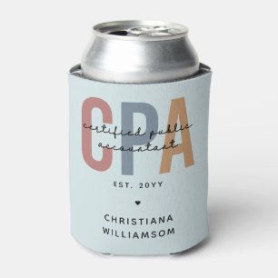 Personalized Retro CPA Certified Public Accountant Can Cooler
