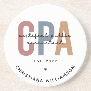 Personalized Retro CPA Certified Public Accountant Coaster