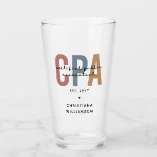 Personalized Retro CPA Certified Public Accountant Glass