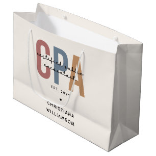 Personalized Retro CPA Certified Public Accountant Large Gift Bag
