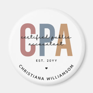 Personalized Retro CPA Certified Public Accountant Magnet