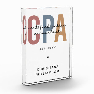 Personalized Retro CPA Certified Public Accountant Photo Block