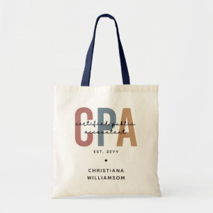 Personalized Retro CPA Certified Public Accountant Tote Bag