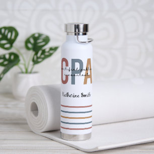 Personalized Retro CPA Certified Public Accountant Water Bottle