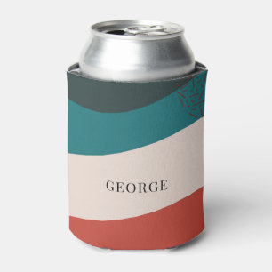 Personalized Retro Dad Birthday Name Monogram Can Cooler