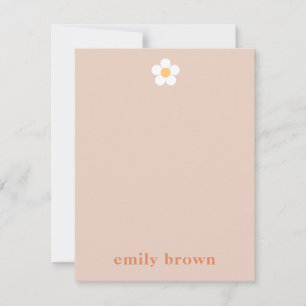Personalized Retro Daisy Note Card