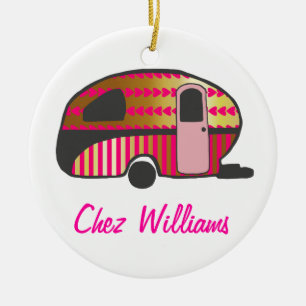 Personalized Retro Design Caravan Ornaments
