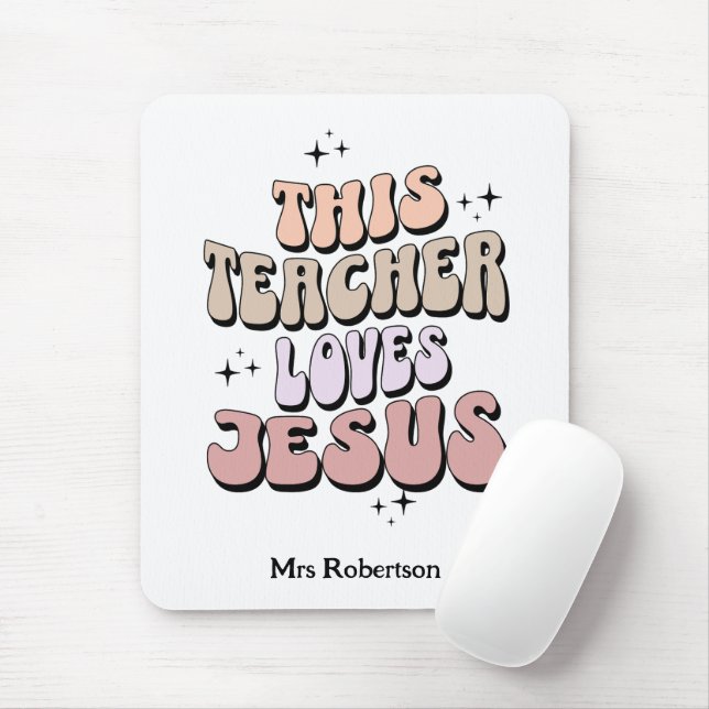 Personalized retro faith teacher appreciation  mouse pad (With Mouse)