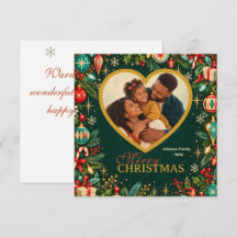 Personalized Retro Family Photo Christmas Card