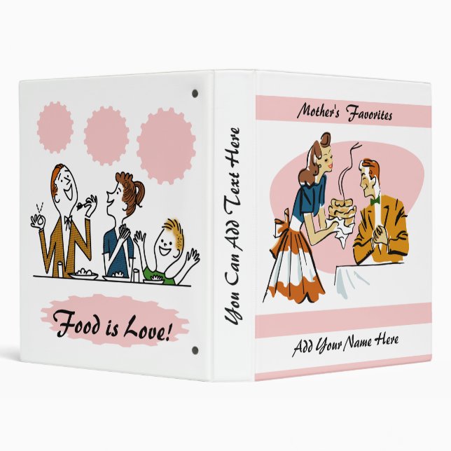 Personalized  Retro Family Recipe Binder (Background)