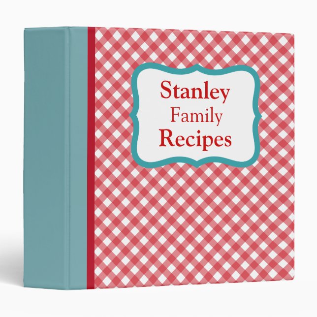 Personalized Retro Family Recipe Binder Gift (Front/Spine)