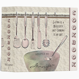 Personalized Retro Family Recipe Cookbook Binder