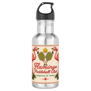 Personalized Retro Flamingo Pickleball Water Bottl 532 Ml Water Bottle