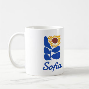 Personalized Retro Floral Daisy Custom Name Gift Coffee Mug