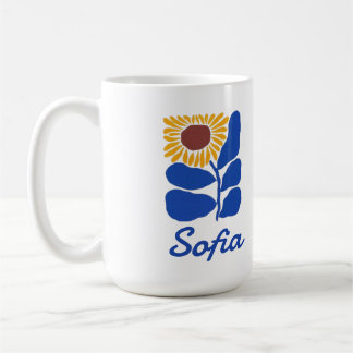 Personalized Retro Floral Daisy Custom Name Gift Coffee Mug