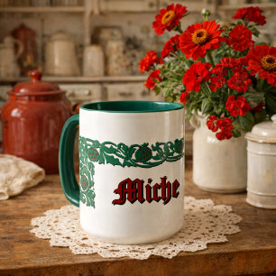 Personalized Retro Floral Foliage Mug