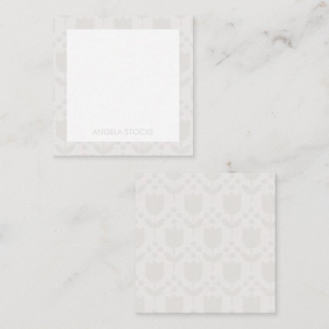 Personalized Retro Flower Note Card (Front/Back)