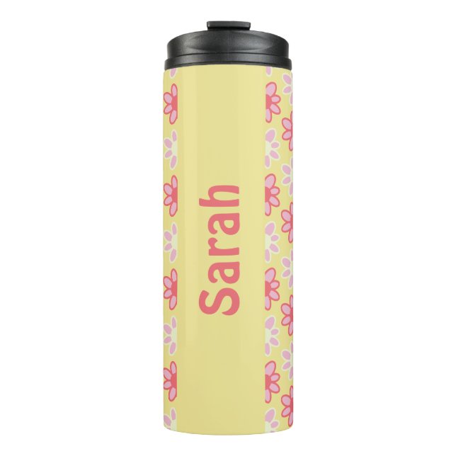 Personalized retro flower Thermal Tumbler (Front)