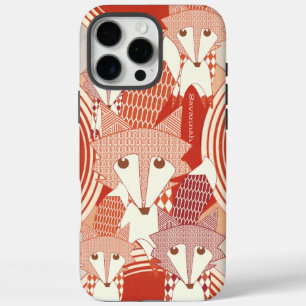 Personalized Retro Fox Art Red Retro iphone 5 iPhone 16 Pro Max Case