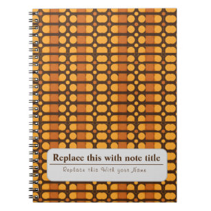 Personalized Retro Funky Orange-Brown Notebook