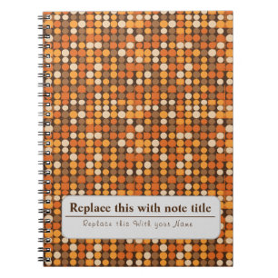 Personalized Retro Funky Orange-Brown Notebook