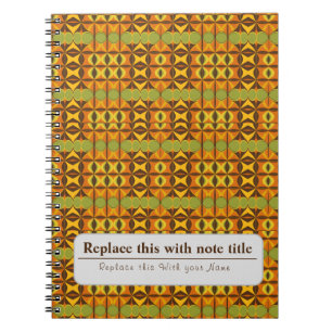 Personalized Retro Funky Orange-Teal Notebook