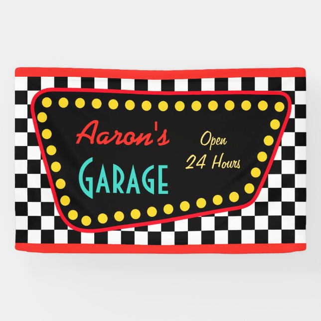 Personalized Retro Garage Sign  (Horizontal)