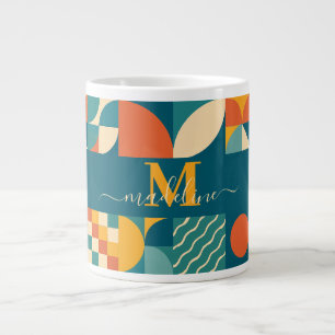 Personalized Retro Geometric Colorful Large Coffee Mug