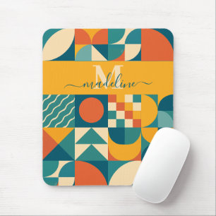 Personalized Retro Geometric Colorful  Mouse Pad
