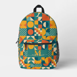 Personalized Retro Geometric Colorful Printed Backpack
