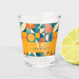 Personalized Retro Geometric Colorful  Shot Glass