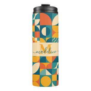Personalized Retro Geometric Colorful  Thermal Tumbler