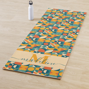 Personalized Retro Geometric Colorful  Yoga Mat