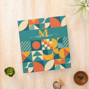 Personalized Retro Geometric Colourful Binder