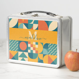 Personalized Retro Geometric Colourful  Metal Lunch Box